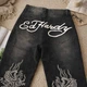 Чоловічі джинси Ed Hardy з принтом драконів Чорні, розмір XL - зображення 6