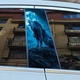 Накладки наклейки на стойки дверей авто ARB 3D TUNING STUDIO Лев луна 500х220х0.080мм=2штуки - изображение 2