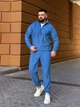 Чоловічий костюм з мікровельвету кофта на блискавці та штани джинсовий блакитний 2XL ST1069 - изображение 5