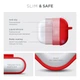 Силиконовый чехол для наушников Apple AirPods 3, Hang Case, красный, ультратонкий защитный кейс толщиной 2 мм, защита от царапин, пыли и ударов, компактный, с карабином для крепления, ArmorStandart (ARM60322) - изображение 3