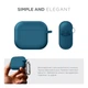 Силиконовый чехол для наушников Apple AirPods 3, Hang Case, синий, ультратонкий защитный кейс толщиной 2 мм, защита от царапин, пыли и ударов, компактный, с карабином для крепления, ArmorStandart (ARM60310) - изображение 2