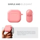Силиконовый чехол для наушников Apple AirPods 4, Hang Case, розовый, ультратонкий защитный кейс толщиной 2 мм, защита от царапин, пыли и ударов, компактный, с карабином для крепления, ArmorStandart (ARM81290) - изображение 2