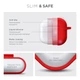 Силиконовый чехол для наушников Apple AirPods 4, Hang Case, красный, ультратонкий защитный кейс толщиной 2 мм, защита от царапин, пыли и ударов, компактный, с карабином для крепления, ArmorStandart (ARM81293) - изображение 3