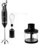 Блендер Liberton LHB-0303 Black, 800W, занурювальний, плавне регулювання швидкості + Турбо, аксесуари: вінчик для збивання, мірний стакан (600мл), чаша подрібнювача (400мл), - изображение 1