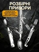 Многофункциональный набор мультитул складной (ложка, вилка, нож) 5 в 1 E-TAC A-51 Silver - изображение 3