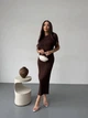 Минималистическое платье макси One size Коричневое (8118) - изображение 3