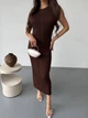Минималистическое платье макси One size Коричневое (8118) - изображение 5