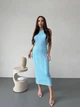 Минималистическое платье макси One size Голубое (8118) - изображение 1