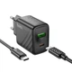 Комплект зарядного пристрою Hoco CS23A 1USB/1USB-C PD/QC 30W Type-C to Type-C Чорний - зображення 3