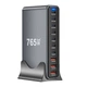 Зарядний пристрій Bakeey YMX-765W 765W, 10 портів USB (3 USB-A + 7 USB-C), швидка зарядка PD/QC, настільна зарядна станція, - зображення 4