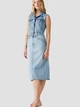 Spódnica damska jeansowa midi z wysokim stanem Levi`s Hr Back Slit Skirt 001VH-0001 28 Błękitna (5401157932285) - obraz 3