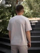 Стильная мужская футболка oversize Intruder Breeze повседневная хлопковая из двунитки базовая бежевая/M - изображение 4