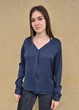 Блузка жіноча Oversize однотонна з перфорацією Vila Синя 18146 S (на укр 42-44) - зображення 4