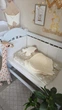 Кокон з крилами Chickabiddy, двосторонній зима-літо, молочний бавовняний велюр з гусенятами, 100% бавовна, позиціонер для малюка, 90х52 см - зображення 3