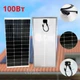 Солнечная монокристаллическая панель с ламинированным стеклом 100Вт Solar Panel, портативная мобильная солнечная батарея для дома, дачи, кемпинга, авто, зарядки аккумуляторов и автономного электроснабжения A1101 - изображение 3