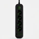 Сетевой фильтр-удлинитель с 4 евро розетками и 4 USB выходами (3 USB-A и 1 Type-C) длина кабеля 5 метров с нагрузкой до 2500 Вт удлинитель для дома и офиса 5 м Черный - изображение 4