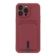 Чохол TPU Colorfull Pocket Card для iPhone 14 Pro Max Maroon - изображение 1