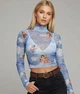 Жіночий прозорий топ кофтинка гольф водолазка Honey Fashion Accessories S/М синій (10-121) - зображення 1