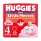 Дитячі підгузки-трусики Huggies Little Movers Pants для дівчаток, розмір 4 (9-14 кг), 36 шт Дитячі одноразові підгузники Pants з індикатором вологи та сухістю до 12 годин Памперси трусиками пантс для дітей - зображення 1