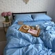 Комплект постельного белья Ell Home (турецкий ранфорс) Небесный семейный 50/70 на резинке на матрас 180/200/35 - изображение 3