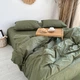 Комплект постельного белья Ell Home (турецкий ранфорс) Оливковый двуспальный 50/70 на резинке 160/200/35 - изображение 4