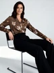 Жіноча атласна блуза з подвійною планкою LadyLike 44 Коричневий (ll2126534584385) - изображение 3
