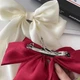 Большой атласный luxury бант - заколка для волос (красный) - изображение 4