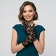 Рукавички жіночі мереживні короткі вечірні ажурні Honey Fashion Accessories S/M/L чорний (7-70) - изображение 1