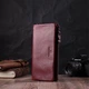 Добротный женский кошелек-клатч с двумя молниями из натуральной кожи ST Leather 22528 Бордовый - изображение 6