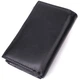 Кожаный женский кошелек в три сложения ST Leather 22488 Черный - изображение 2