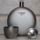 Фляга титанова для алкогольних міцних напоїв Tiartisan titanium 180 мл з титановою чаркою 40 мл туристична кругла пляшка подарункова + лійка та чохол - зображення 1