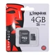 Карта пам'яті MicroSD 4GB Kingston/C10+SD - изображение 2