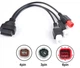 Переходник для мотоцикла универсальный YAMAHA (ямаха) 3/4/6 honda контактный на OBD2 16 контактов YZF /MT07 /Tracer /XSR /FZ09 /FZ10 /FJR1300 Черный - изображение 3