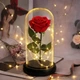 Роза в колбе с LED подсветкой на черной подставке - изображение 2