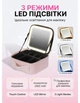 Портативный розовый бьюти кейс для косметики с зеркалом и led-подсветкой дорожная женская косметичка-органайзер с ручкой для путешествий - изображение 3