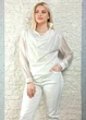 Блуза з драпірованим overlay-шаром біла Top Win S-L 14-401 - изображение 5