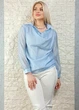 Блуза з драпірованим overlay-шаром блакитна Top Win S-L 14-403 - изображение 1