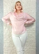 Блуза з драпірованим overlay-шаром рожева Top Win S-L 14-404 - изображение 5