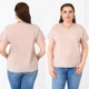 Летняя женская блузка футболка свободного кроя с коротким рукавом 50-52, Бежевый - изображение 3