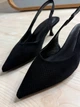 Туфли женские Meideli 2051-37 slingback замшевые лодочки с перфорацией 36 черные - изображение 2