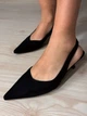 Туфли женские Meideli 2051-37 slingback замшевые лодочки с перфорацией 36 черные - изображение 3