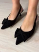 Туфли женские Meideli 2051-12 slingback лодочки с бантом на каблуке 36 черные - изображение 3