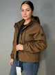 Куртка женская YZY 30128 ветровка оверсайз с капюшоном на подкладке one size коричневая - изображение 4