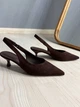 Туфли женские Meideli 2051-38 slingback замшевые лодочки с перфорацией 36 коричневые - изображение 5