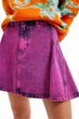 Жіноча джинсова спідниця Maitrepierre Bird від Desigual рожева міні XL 22WWFD29/3098 (XL) - изображение 4