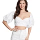 Біла жіноча блузка Guess Puff з пишними рукавами S W3GH72WE2Q0 G011 (S) - изображение 1