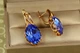Серьги Xuping Jewelry Гранд с синим камнем 3,1 см золотистые - изображение 4