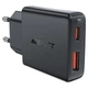 Мережевий зарядний пристрій ACEFAST A69 PD30W GaN (USB-A+USB-C) ultra-thin charger чорний - изображение 1