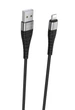 Кабель BOROFONE BX32 USB to iP 2.4A, 1m, nylon, aluminum+TPE connectors, чорний - изображение 1