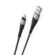 Кабель BOROFONE BX32 USB to iP 2.4A, 1m, nylon, aluminum+TPE connectors, чорний - изображение 2